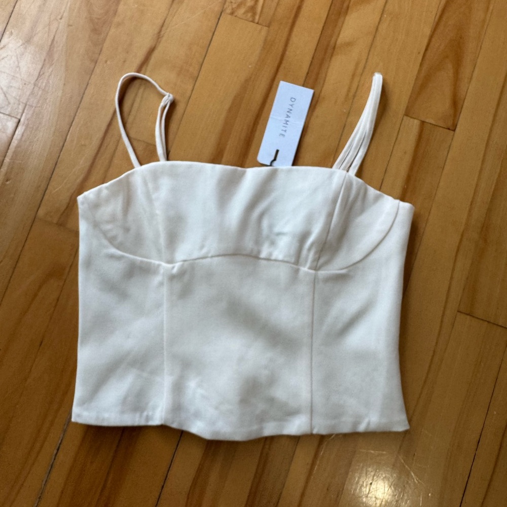Dynamite White Fitted Bustier Camisole
